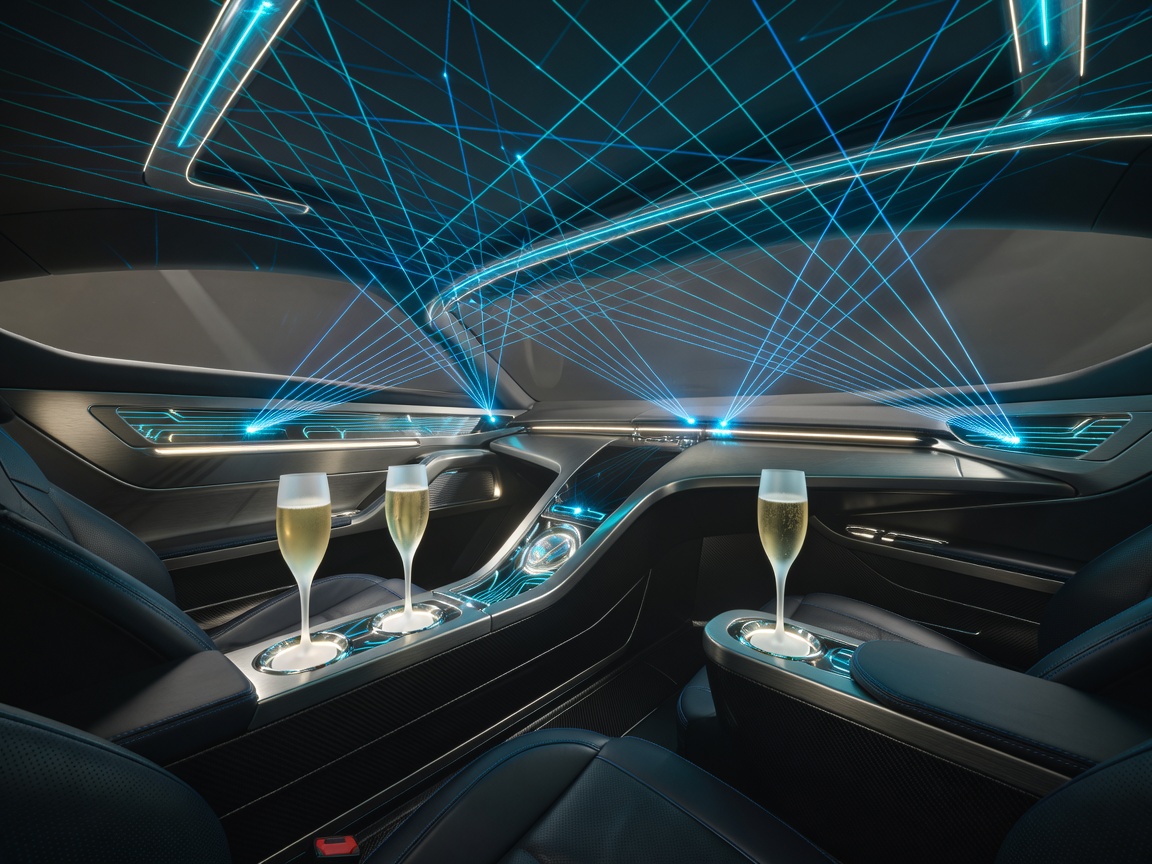 Vanguard Electro Cruiser with internal laser grid and champagne wells